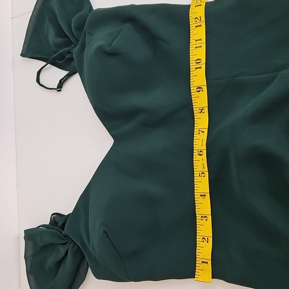 Birdy Grey Devin Chiffon Bridesmaid Gown Floor Length In Emerald NWT XS - Picture 9 of 12